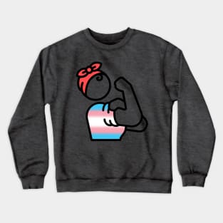 Trans Pride Rosie the Riveter Crewneck Sweatshirt